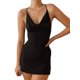thumbnail image 1 of VISgogo Vestido de Mujer, Correa de Espagueti Sin Mangas Color Sólido Cintura Alta Línea A Flaco Mini Sling Vestidos VISgogo moda, 1 of 8