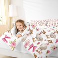 thumbnail image 4 of jejeloiu Chic Farm Goose Full Size Comforter Sets,Pink Bowtie Bowknot Bedding Comforter Set,Country Farmhouse Cabin Bedding Sets For Children,Ultra Soft Home Decor Reversible,3pcs, 4 of 7