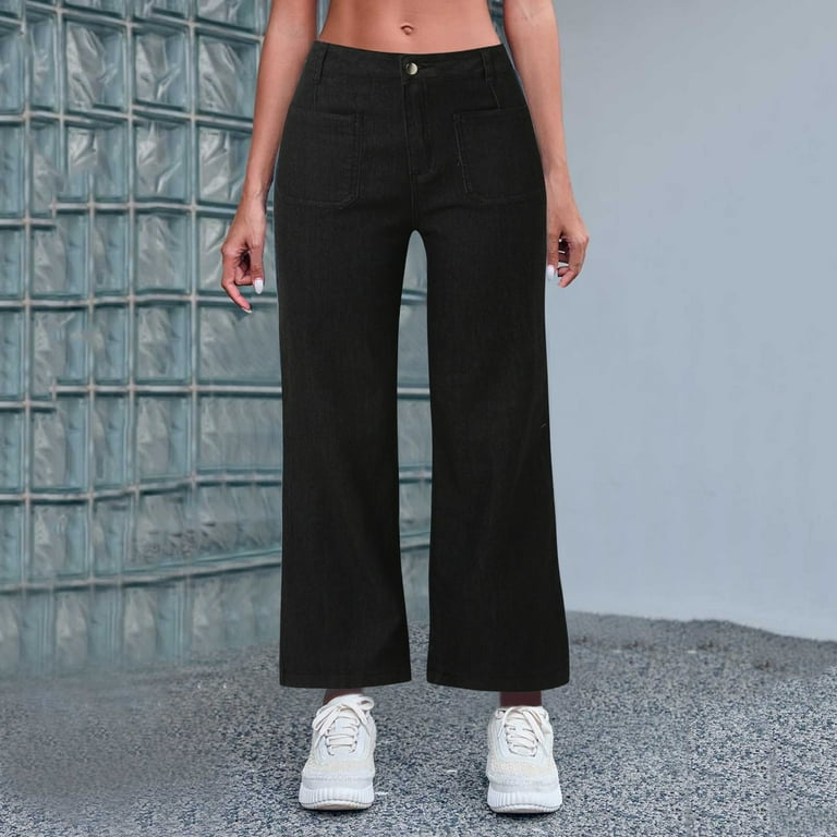 Asilion Tummy Control Twill Cropped Wide Leg Pant
