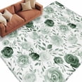 thumbnail image 2 of 6'x9' Area Rugs, Sage Green Flower Indoor Outdoor Area Rug for Living Room Bedroom, Vintage Rose Floral Botanical Leaf Washable Bathroom Rugs Kitchen Floor Carpet Mats Home Decor Aesthetic, 2 of 8