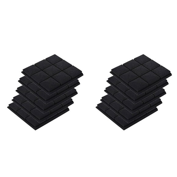 Paneles de Espuma Acústica, Paquete de 10, 30 X 30 X 5 cm, Baldosas de Cuña de Estudio Tipo , Paneles de Sonido Paneles de Espuma una Prueba de Sonido, Negro