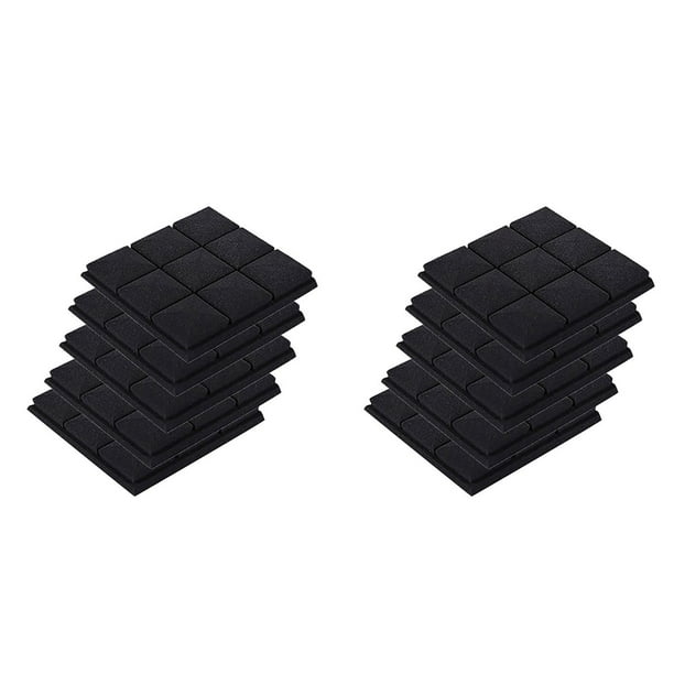 Paneles de Espuma Acústica, Paquete de 10, 30 X 30 X 5 cm, Baldosas de Cuña de Estudio Tipo , Paneles de Sonido Paneles de Espuma una Prueba de Sonido, Negro