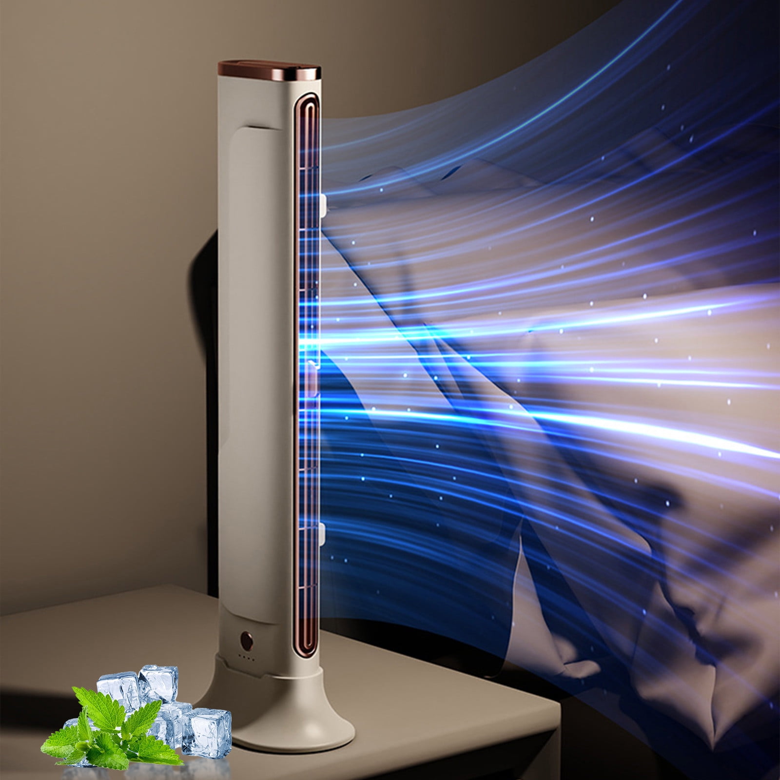 HJuyYuah Bladeless Tower Fan with Constant Airflow Wall Mount or Standing High Wind Silent Desk Fan for Kitchen Dormitory Office