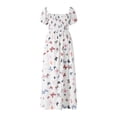 thumbnail image 4 of xiaxaixu Robe Parent-Enfant, Maman Fille Papillon Imprimé Cordon Amincissant Taille Haute Midi, 4 of 9