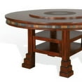 thumbnail image 4 of Odell Dining Table w Lazy Susan, 2 Shelves, 60 Inch Round Dark Brown, 4 of 5