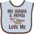 thumbnail image 3 of Inktastic Yia Yia and Papou Love Me Sloth Boys or Girls Baby Bib, 3 of 4
