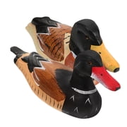Mandarin Duck Wooden Statue for Decor Hand Painted Wedding Gift 2pcs