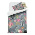 thumbnail image 2 of Schnauzer and Flower Duvet Cover and Pillowcase Set for Single Bedding, Bedroom Accessories for Kids Teens, 2 of 5