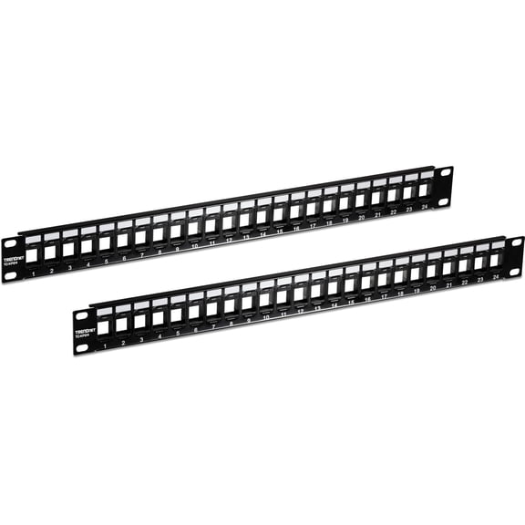 TRENDnet TC-KP24 2-Pack,24-Port Blank Keystone Patch Panel for Cat6 Keystone Jacks, 1U 19-Inch Rackmount