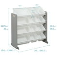 thumbnail image 2 of ECR4Kids 4-Tier Organizer with 12 Removable Plastic Bins, 4x3, Toy Storage, Grey/White, 2 of 9