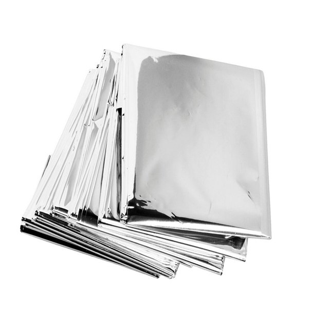 Paquete de 10 Manta de Supervivencia Sunnimix Bolsa de Dormir Térmica 210x130cm Plata