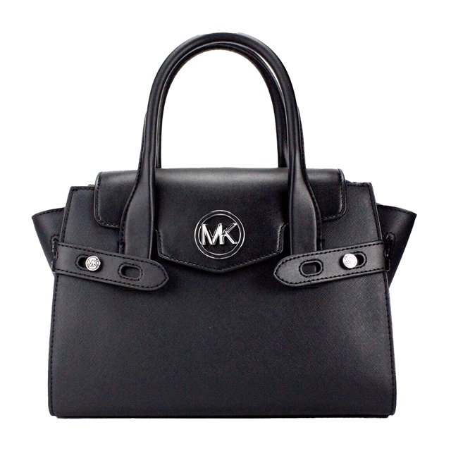 Bolsa Michael Kors Carmen Medium Satchel Belted Cuero Negro