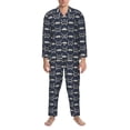 thumbnail image 3 of Sikiie Ski Goggles Vintage Print Mens Pajama Set, Soft Warm Long Sleeve Sleepwear, Cozy Button-Down Pjs for Men-X-Large, 3 of 7