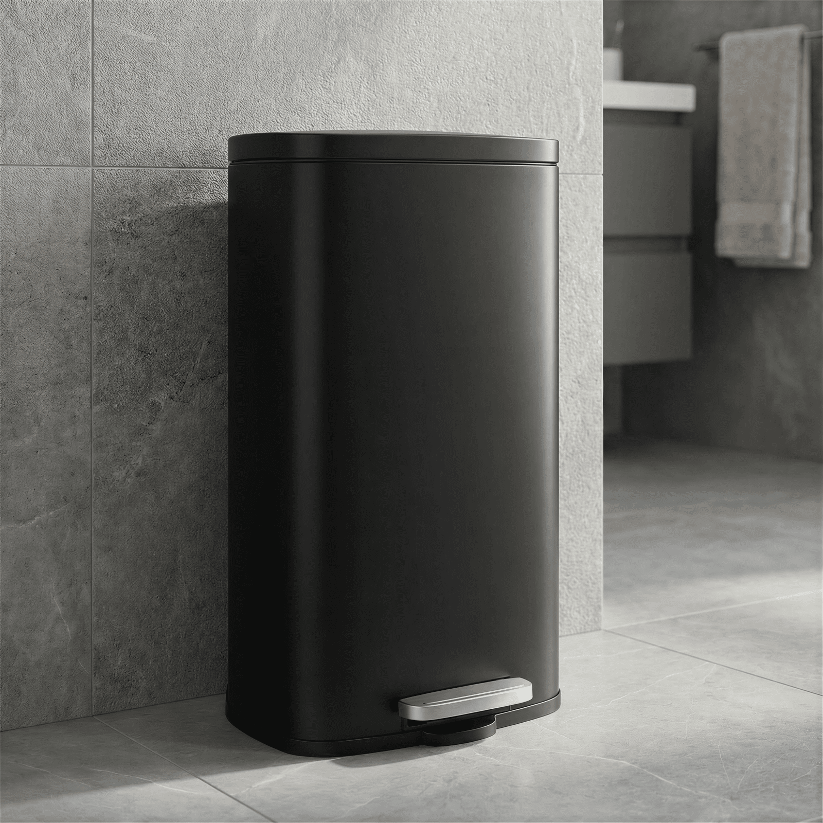 TLSUNNY 13.2 Gallon Kitchen Trash Can, Stainless Steel Step Bin with Pedal & Inner Bucket, Soft Close Lid, for Office, Home