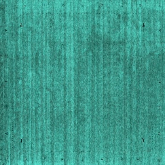 Ahgly Company Indoor Square Abstract Turquoise Blue Contemporary Area Rugs, 4' Square