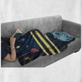 thumbnail image 5 of Outer Space Soft Flannel Fleece Throw Blanket, Rocket Ship Flying over the Moon with an Astronaut and Planets, Cozy Plush for Indoor and Outdoor Use, 50" x 70", Dark Teal and Multicolor, by Ambesonne, 5 of 5