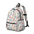 thumbnail image 2 of Dinosaur and Floral White Pattern Backpack for School, Cute School Bag with Adjustable Shoulder Straps and Padded Back, 13.4"x11"x4.7", 2 of 5