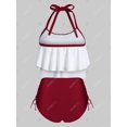 thumbnail image 3 of Más el tamaño de pulpo impresión de la flor asimétrica Cinched Halter baño tankini Rosegal Camisetas tallas grandes, 3 of 5