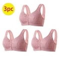 thumbnail image 2 of Front Button Bra Front Closure Everyday Sports Bras Comfort Wireless Cotton Bras Full Coverage Post Surgery Bra for Women, 3 Pack, 2 of 8