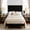 Black, variant on Twin Velvet Wingback Bed Frame – Upholstered Platform Bed with Headboard, Strong Wooden Slats, No Box Spring Needed, Easy Assembly - Beige