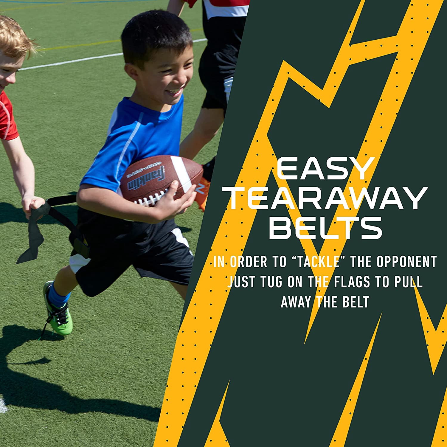 Franklin Sports NFL Green Bay Packers Youth Flag Football Set