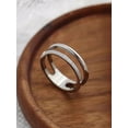 thumbnail image 3 of 1pc Sterling S925 Silver Vintage Simple Fashion Luxury Double Layer Plated with 14K Gold Finger Ring For Women Girl Daily Life Party Jewelry Gift, 3 of 5