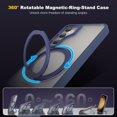 thumbnail image 3 of for Samsung Galaxy S24 Case with 360°Rotatable Magnetic Ring Stand, Compatible with Mag-Safe [Military Grade Drop Protection] Translucent Slim Phone Case for Samsung Galaxy S24,6.2",Blue, 3 of 14