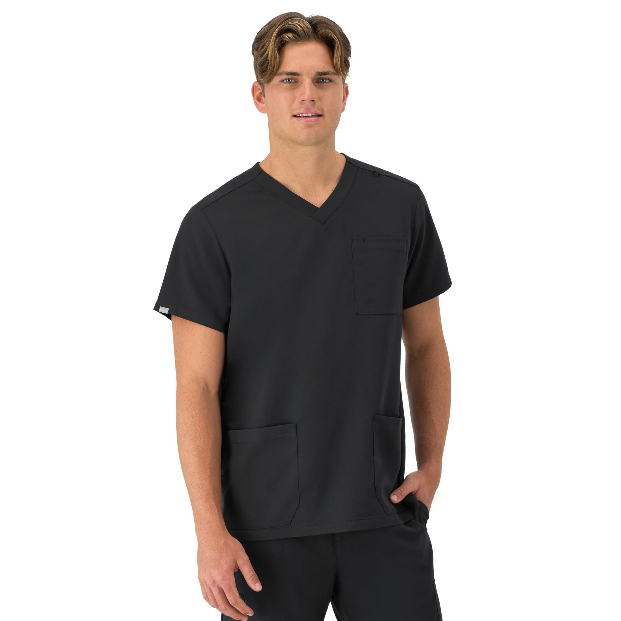 Hanes Mens Hanes Men's Scrubs V-Neck Scrub Top, Comfort Fit, Short Sleeve, 3 Pocket, Sizes S-3XL