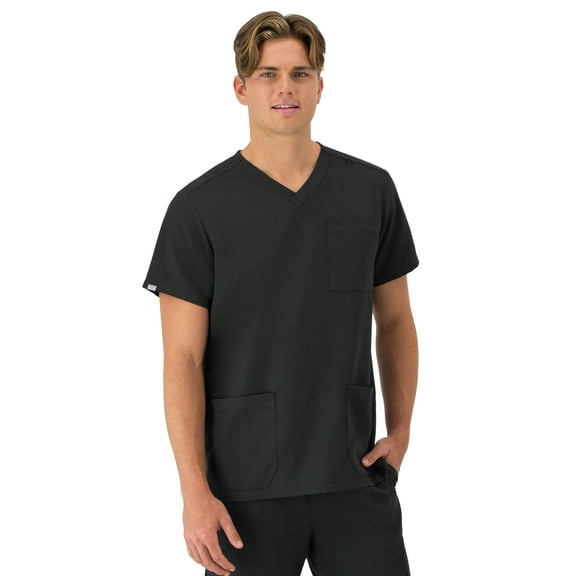 Hanes Men's Comfort Fit Short Sleeve 3 Pocket V-Neck Scrub Top, Sizes up-to 3X