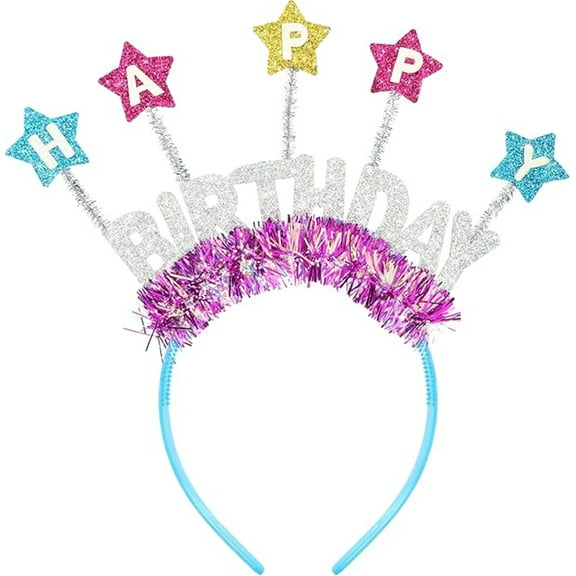 Happy Birthday Festive Headband, Glitter Party Crown Accessories, One Size Fits Most