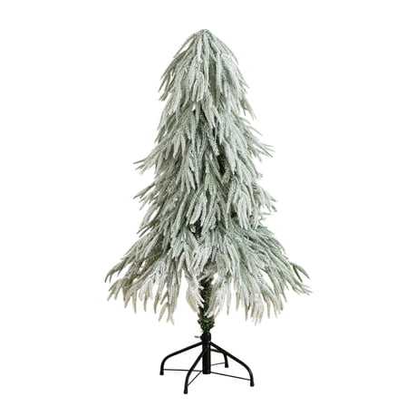 Nearly Natural 4ft. Flocked Down Swept Artificial Christmas Tree with 110 LED Lights