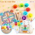 thumbnail image 2 of Beads Matching Fun Flying Chess 3 in 1 Natural Wood Board Table Game For Adults Other Tabletop Games, 2 of 6