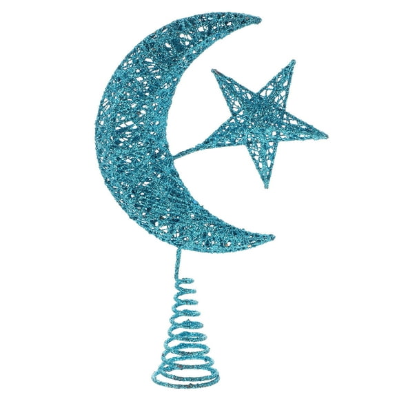 WEUVEB Tree Topper Blue Metal 1Pcs 3D Star Shape 11.8x7.1x2.2in