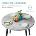 thumbnail image 3 of Best Choice Products 35.5in Mid-Century Modern Round Dining Table w/ Steel Legs, Adjustable Feet - Gray, 3 of 8