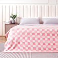 thumbnail image 3 of Fleece Throw Blankets, Gradient Pink Buffalo Plaid Throw Blanket for Couch Sofa Bed, Soft Warm Fuzzy Cozy Plush Checkered Blanket, Lightweight Farmhouse Decor 50" x 60" (Light Deep pink plaid), 3 of 6