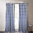 thumbnail image 2 of Poplin Buffalo Checkered Window Curtain 56 Inch Wide Black Royal Blue and White, 2 of 4