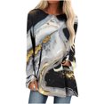 thumbnail image 1 of Besolor Hauts à Manches Longues pour Femmes Chemises Décontractées Habillées Col Rond Manches Longues Tuniques Amples et Fluides pour Leggings Multicolore 14, 1 of 5