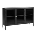 thumbnail image 3 of U3-Door Contemporary Glass & Metal Sideboard in Black, 3 of 5