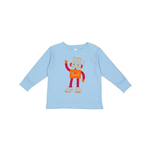 Inktastic Cute Robot, Silly Robot, Funny Robot, Robotics Boys or Girls Long Sleeve Toddler T-Shirt