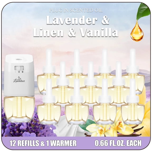 SCENTORINI Plug In Air Fresheners, Warmer   12 Refills Kit Air Fresheners, Long Lasting Air Fragrance for Home and Bathroom