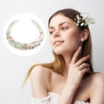 thumbnail image 5 of Unique Bargains Crystal Headband Rhinestone Hairband for Women 1.2 Inch Wide 1 Pcs Pearl White, 5 of 7