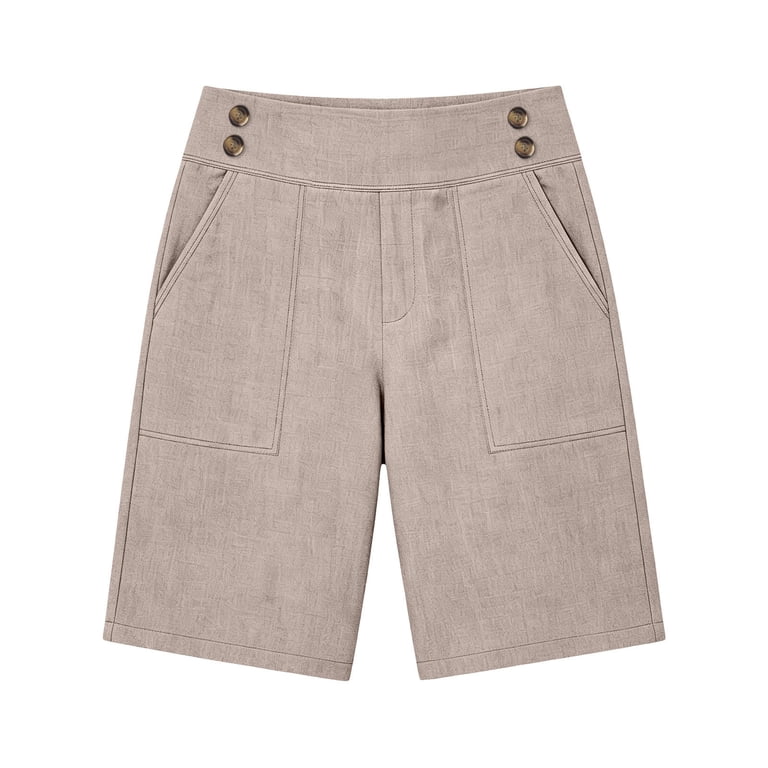 womens khaki dress shorts Oiangi Women's Dress Shorts High Waist Flat Front Shorts Casual Business Office Work Shorts with Pockets Black L