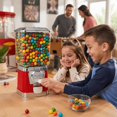 Gumball Machine, 17 Inch Red Coin Operated Candy Dispenser, PC Bubble ...