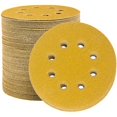 thumbnail image 1 of 100 discos abrasivos de 125 mm, discos abrasivos para ponceuses orbitales aléatoires et todas las herramientas oscilantes, discos abrasivos amarillos de 125 mm crochet et boucle 100 x 60, 1 of 5