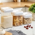 thumbnail image 5 of 💥SomWiBe Airtight Food Storage Container 1.5L Square Stackable Pantry Organizer Clear Acrylic Kitchen Canister BPA Free for Pasta Rice Flour Sugar Dry Food Storage Box, 5 of 9