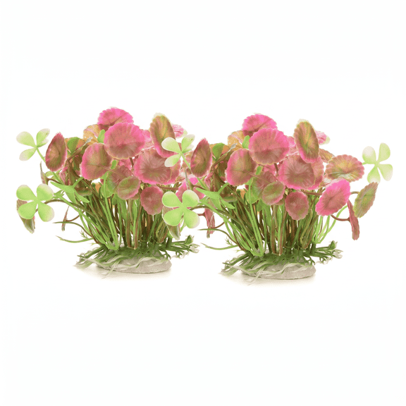 Silk Plants for Fish Tank,Artificial Silk Flowers Aquarium Plastic Plants, Hiding Decor for Fish Tanks And Safe for Freshwater & Amphibians, Realistic Underwater Habitat Plants Red(2pc)