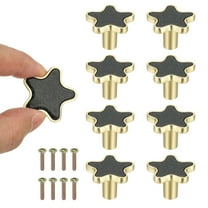 8 Pcs Star Shaped Cabinet Knobs, Bathroom Dresser Knobs Kitchen Drawer Pulls for Wadrobe Cupboard Door Hardware Black