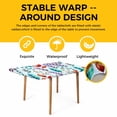 thumbnail image 4 of Spring Leaves Table Cloths for 4 Foot Rectangle Tables, Watercolor Leaf Botanical Nature Light Blue Patio Waterproof Elastic Fitted Tablecloths, Washable Rectangular Table Cover for Camping, 4 of 8