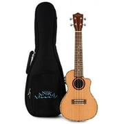 Lanikai CDST-CEC Acoustic Electric Solid Cedar Top Cutaway Ukulele with Gig Bag