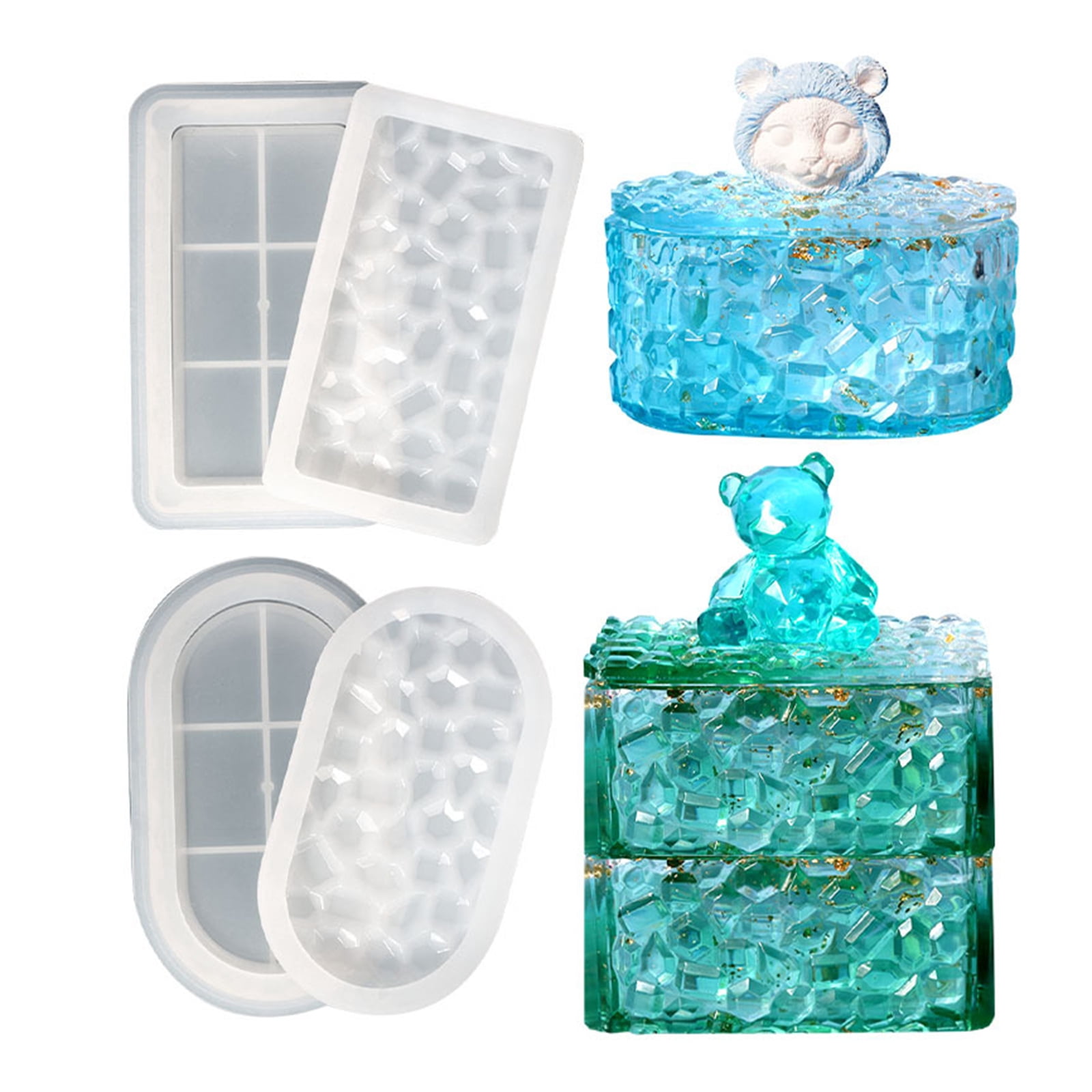 Storage Box Molds,Silicone Resin Box Molds,Storage Container Epoxy Mold Silicone for Resin Casting,Jewelry Box Craft